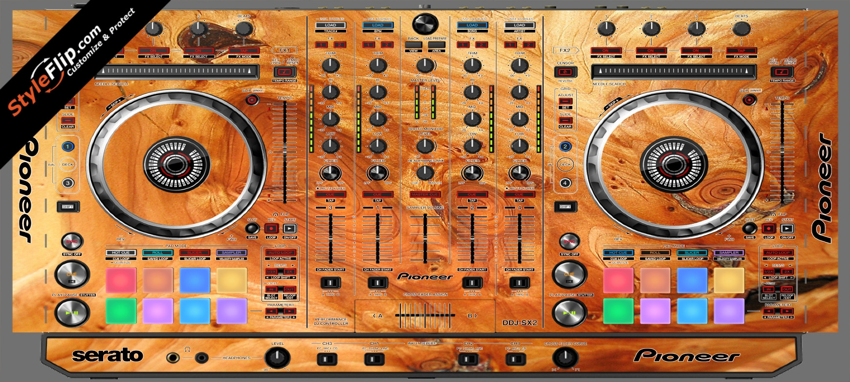 Stained Wood Pioneer DDJ-SX2