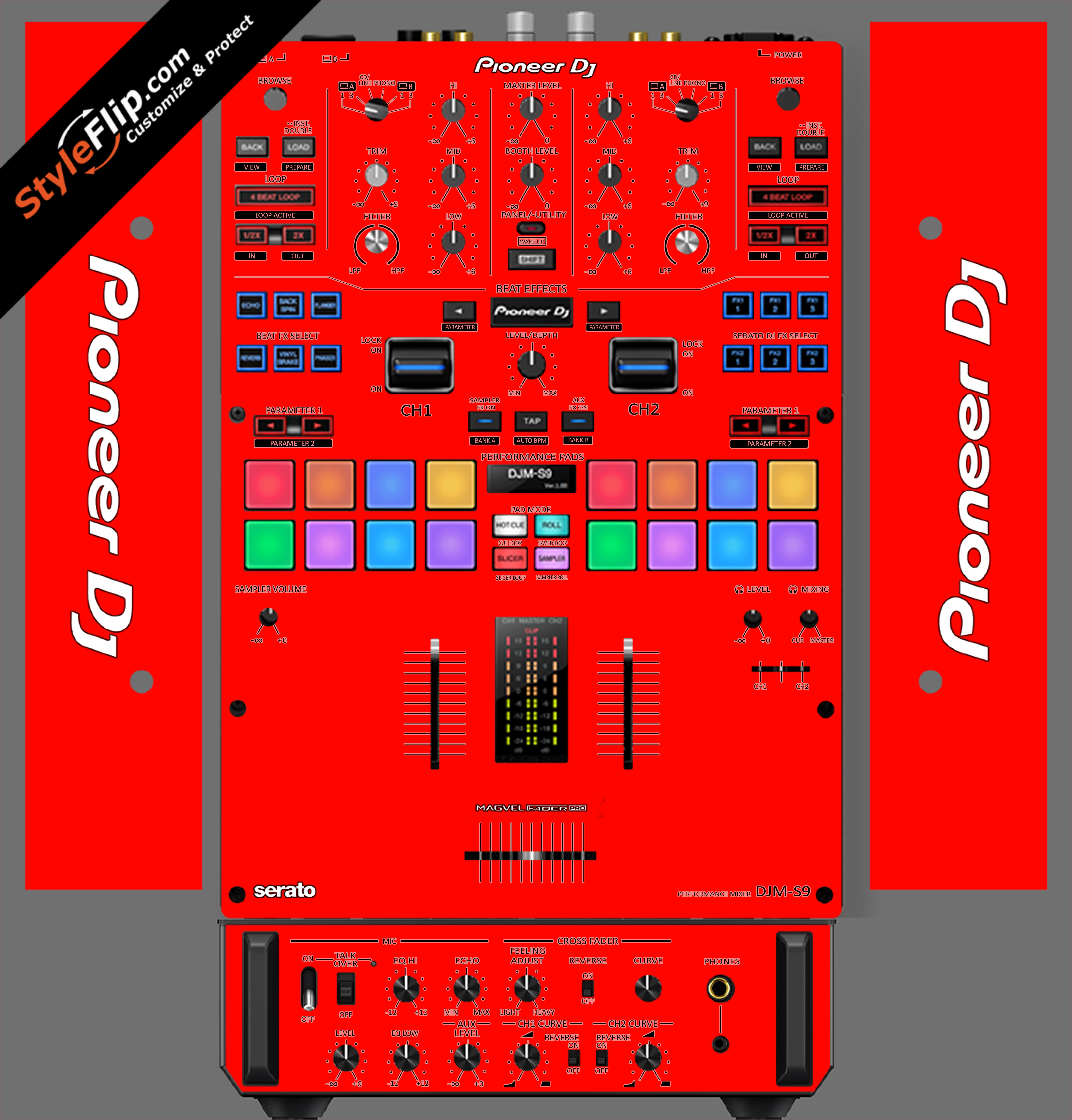 Solid Red Pioneer DJM S9