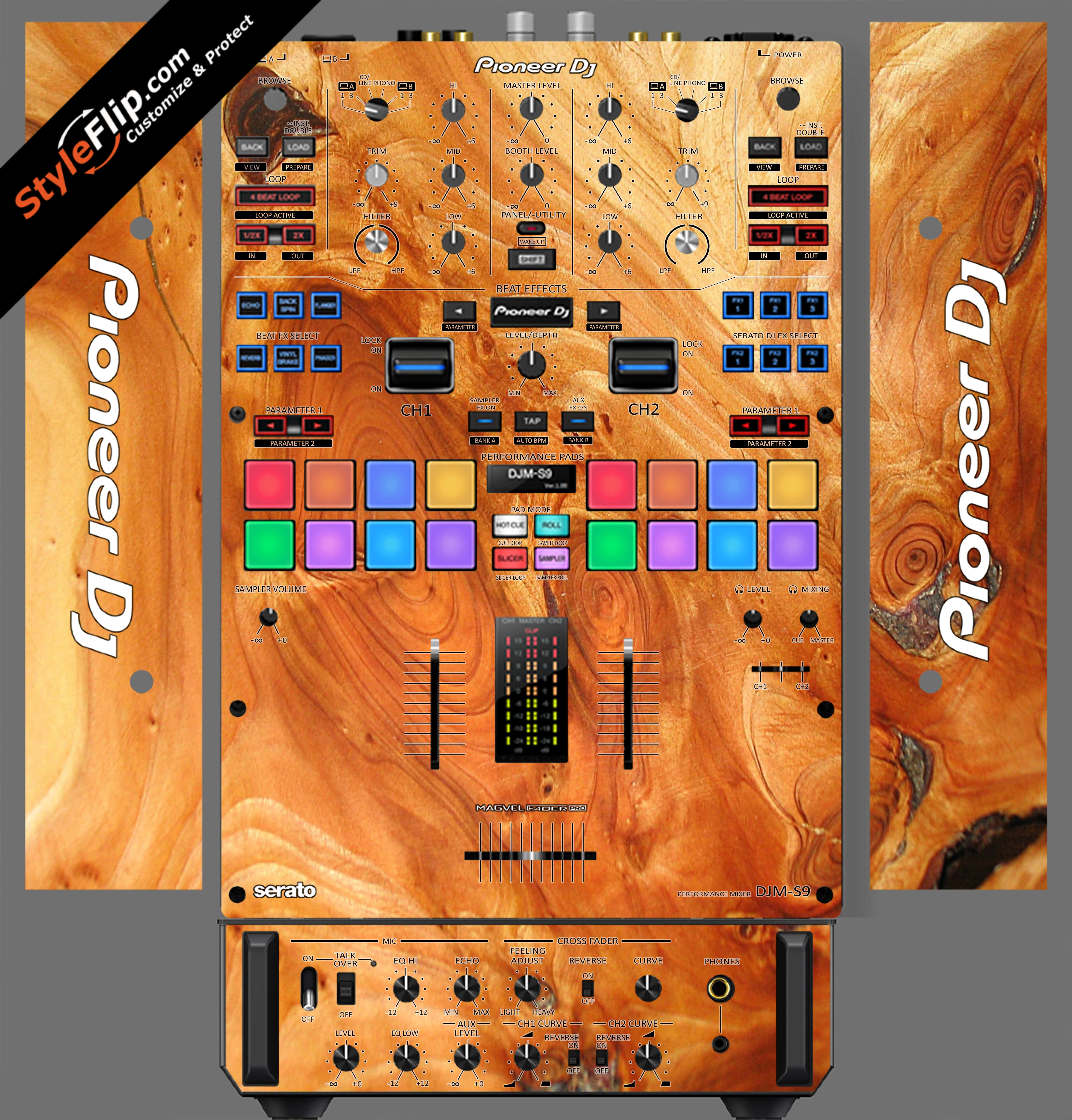 Stained Wood Pioneer DJM S9