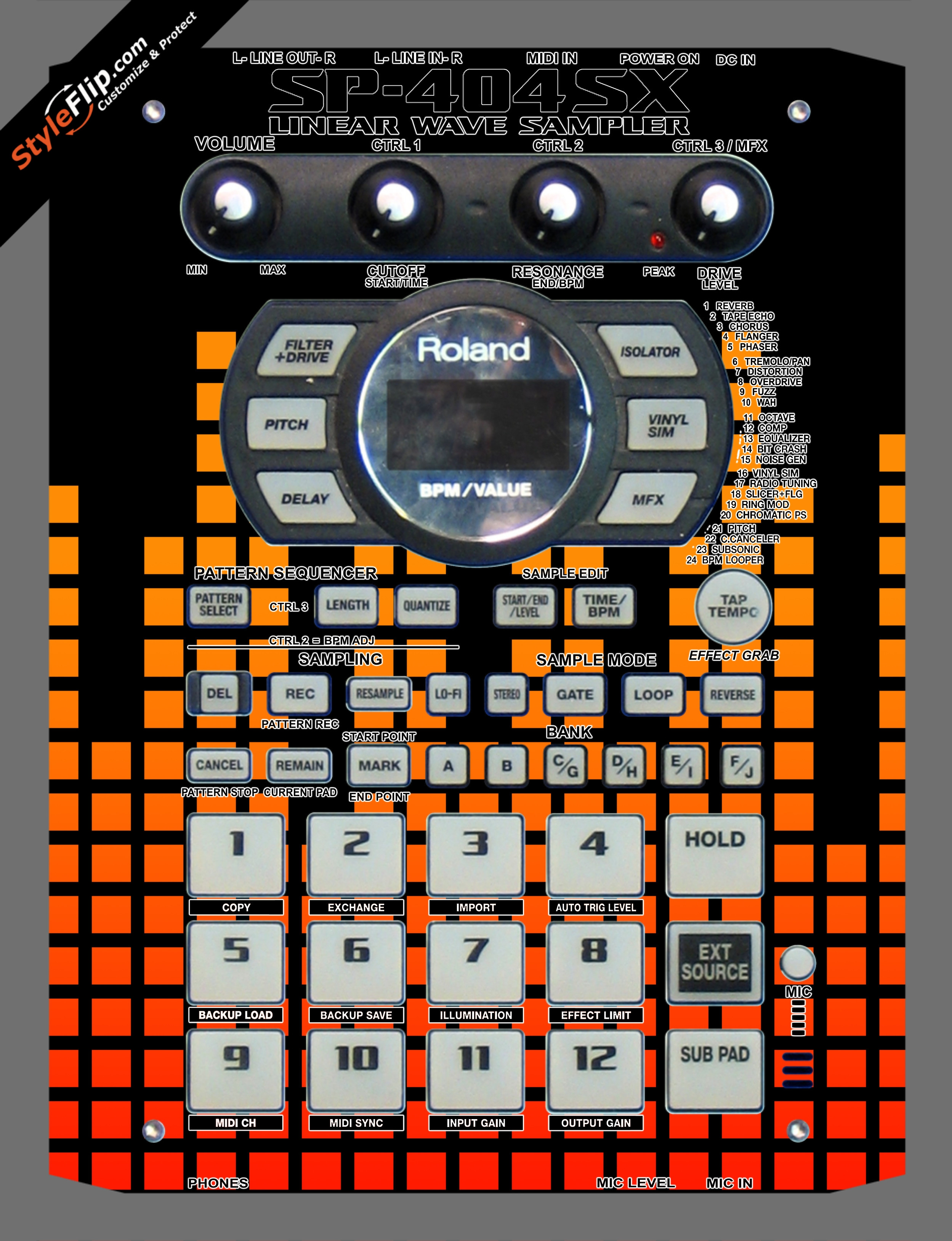 Orange Equalizer  Roland SP-404 SX