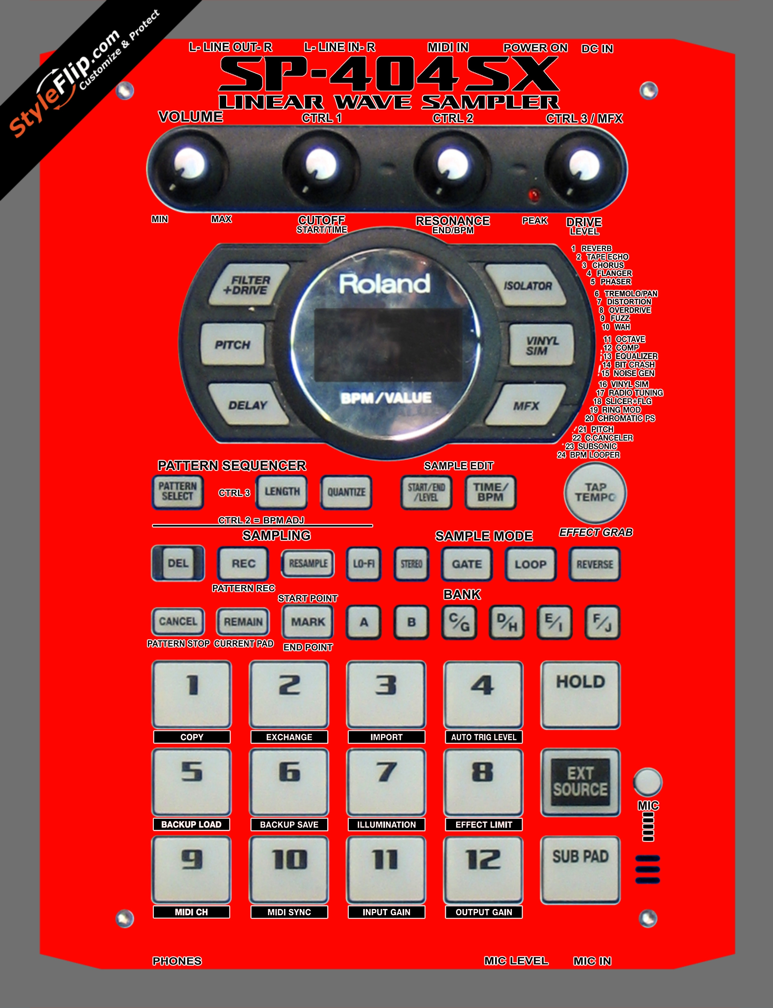 Solid Red Roland SP-404 SX