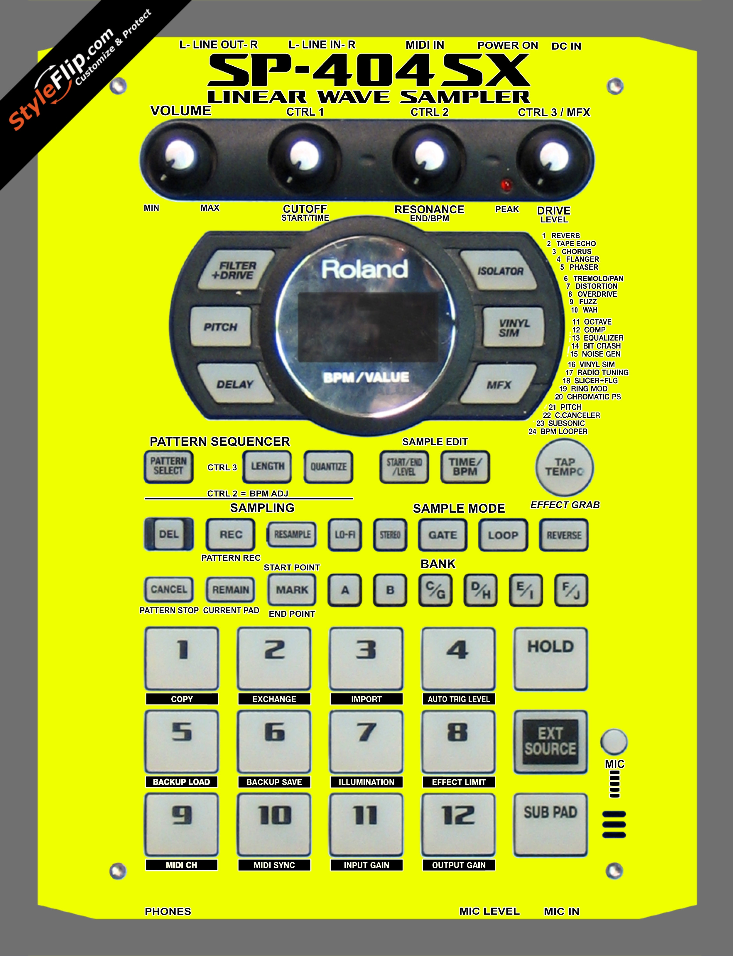 Solid Yellow Roland SP-404 SX