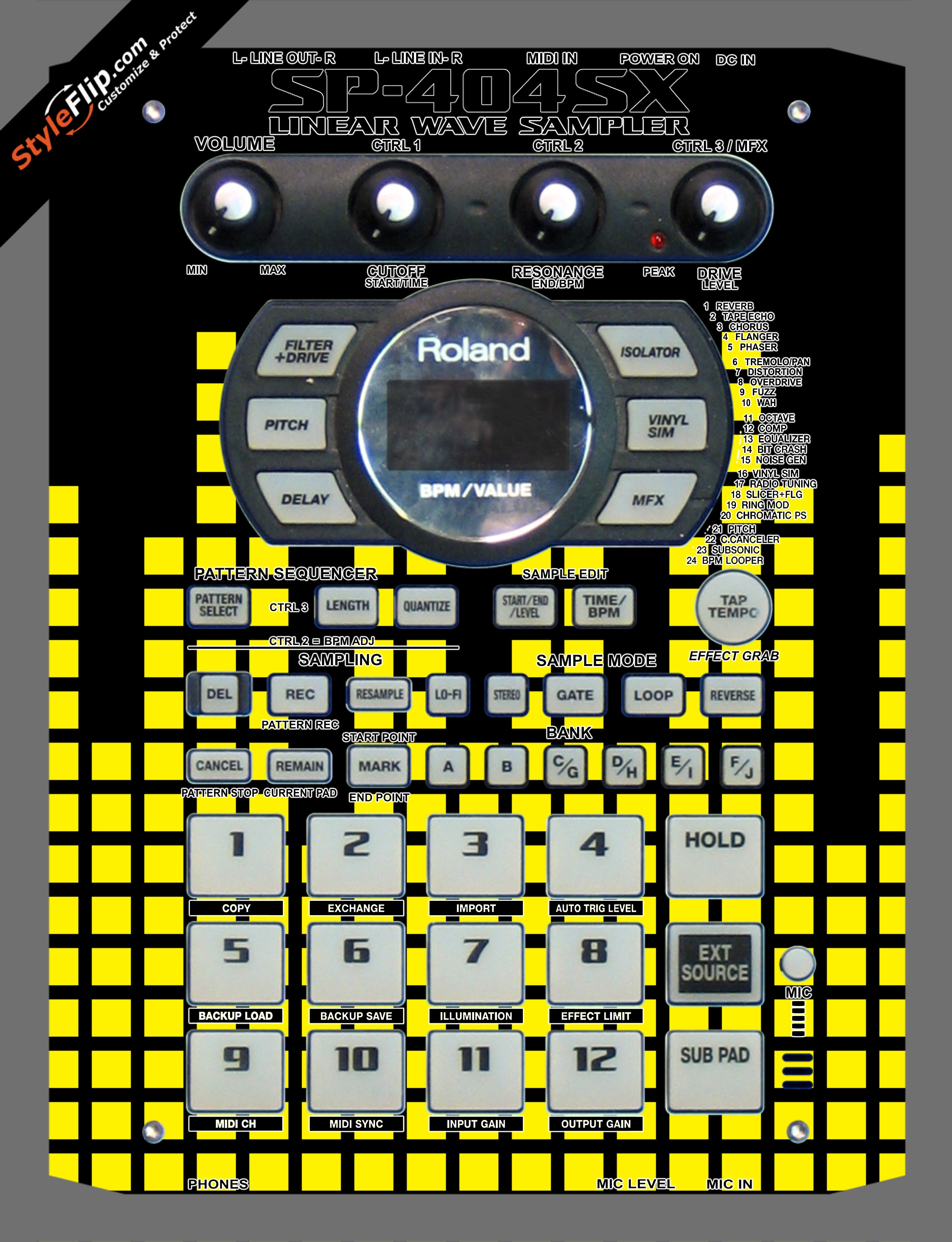 Yellow Equalizer  Roland SP-404 SX