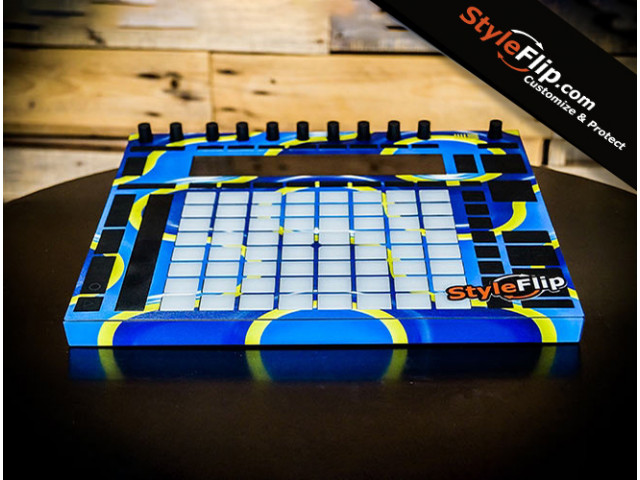 Ableton Push 2 Blue Yellow Abstract Custom Skin Decal
