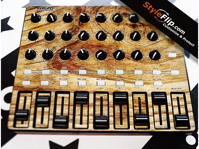 Akai Custom Woodgrain MidiMix DJController Skin Decal