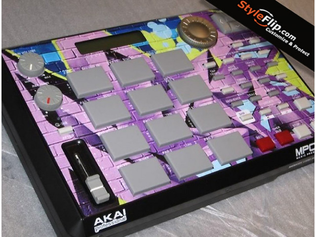 Akai MPC-500 Stylelflip Custom Skin Decal Purple Brick Wall