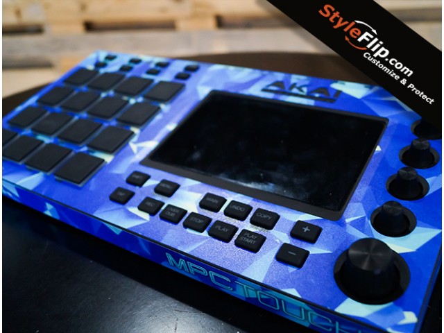 Akai MPC Touch Blue Poly Skin Angle