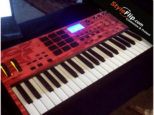 Akai MPK 49 Custom Styleflip Skin Decal Red Aloha