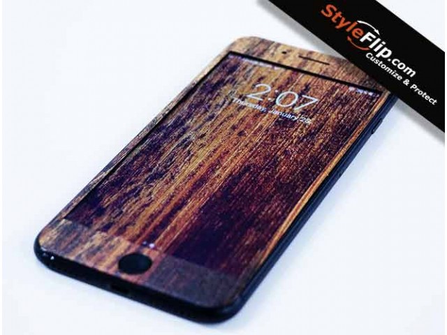 Apple iPhone Wood Grain Design StyleFlip DJ Skin Custom Decal 2