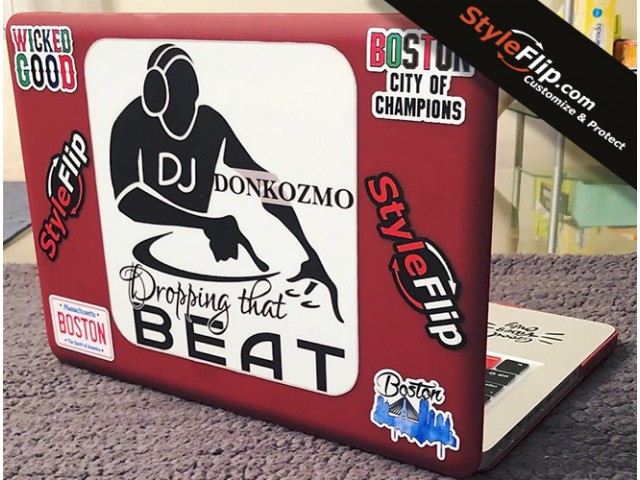 Apple Macbook Pro Skin Decal DJ Donkozomo Red StyleFlip