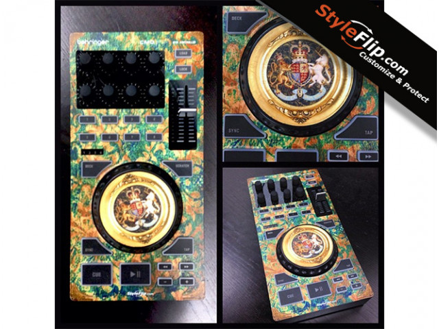 Behringer CMD PL 1 Custom Skin Lion Horse Crest Gold Green