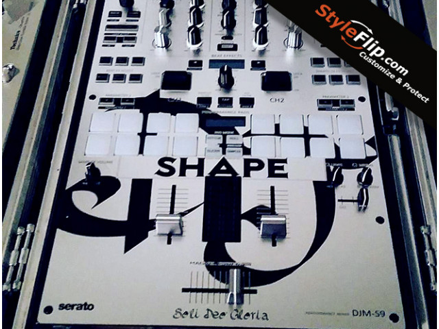 Custom Pioneer DJM S9-Shape White Black Text Skin