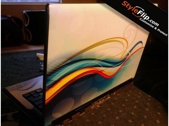 Dell Latitude D620 Custom White Swirl Laptop Skin Decal