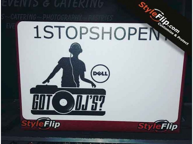 Dell Laptop Skin Custom Decal DJ White StyleFlip Design