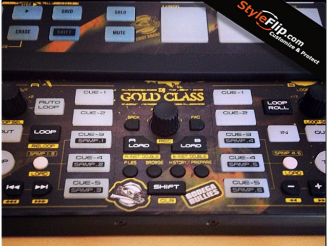 Denon DNHC1000S Custom Styleflip Skin DJ Gold Class