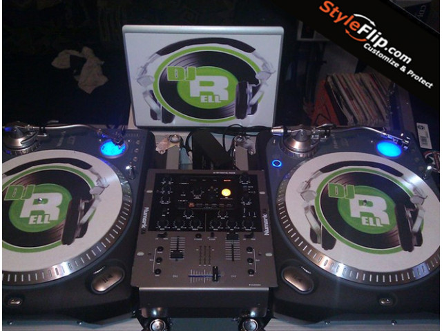 DJ Rell Green & White Styleflip Custom Slipmat