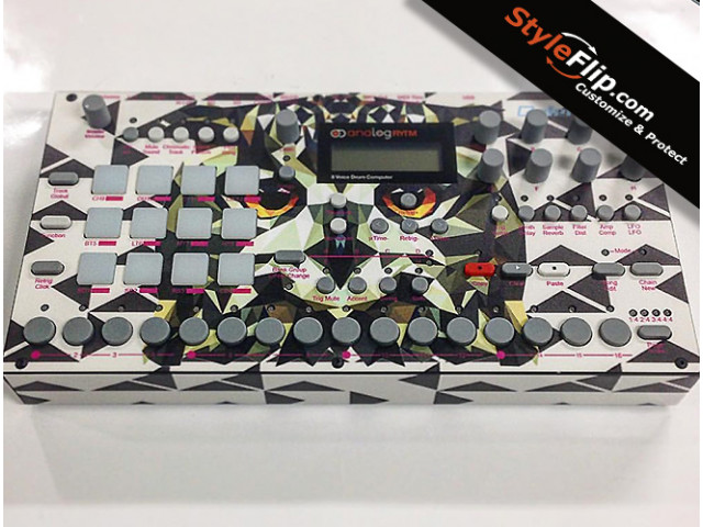 Elektron Analog Rytm Owl Custom Skin Abstract Art Shapes
