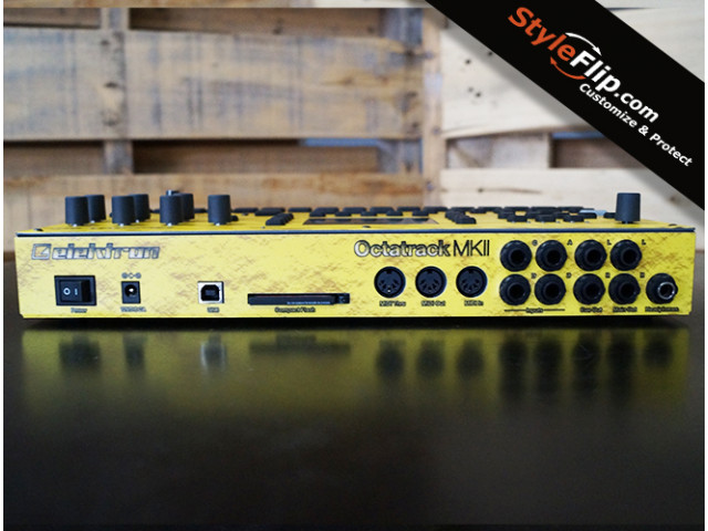 Elektron Octatrack MK2 Custom Skin Gold Back 2