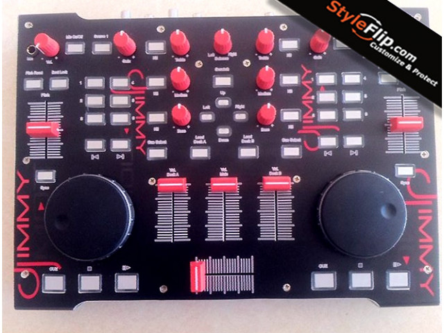 Hercules RMX Custom Black & Red Styleflip Skin Decal Djimmy
