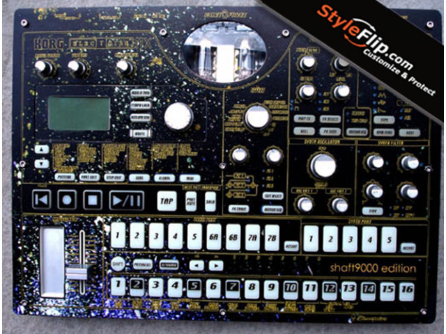 Korg EMX-1 Styleflip Custom Skin Decal Splatter Black