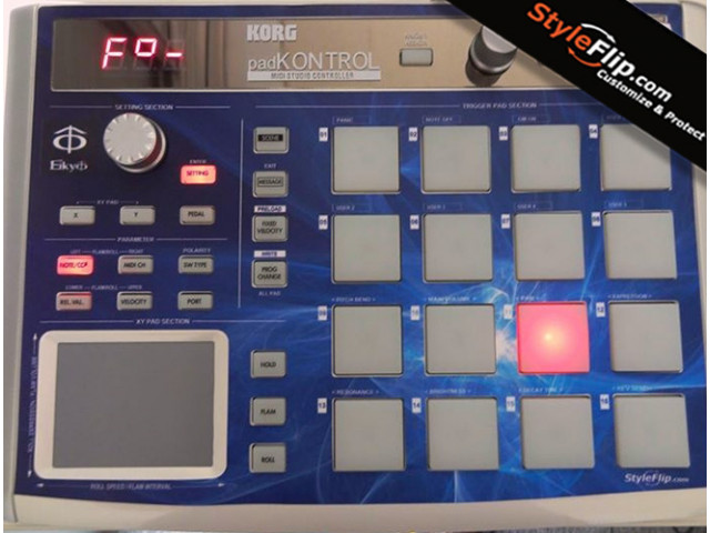 Korg Pad-Kontrol Custom Styleflip Skin Decal Blue