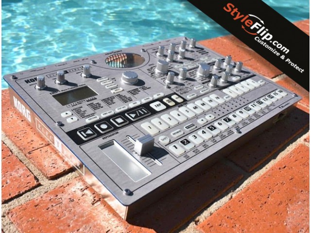 Korg SX-SD-EX Custom Skin Decal StyleFlip Silver Design Poolside Gear DJ