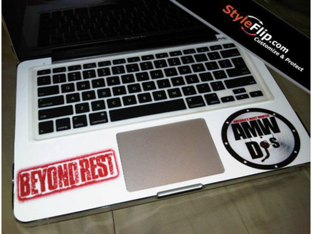 Macbook Pro Custom Inside Styleflip Skin DJ Beyond White Red