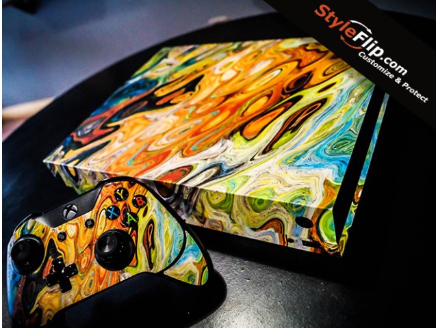 Microsoft Xbox One X Custom Styleflip Paint Themed Skin
