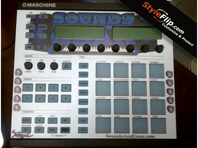 NI Maschine Sounds Gear White Custom Skin Styleflip