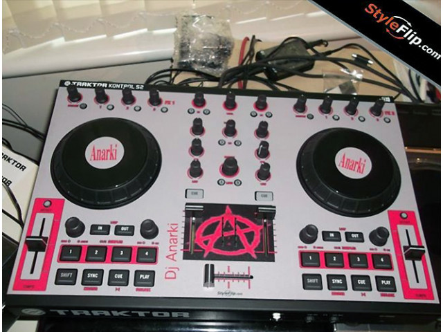 NI Traktor Kontrol S2 Custom Skin DJ Anarki White Red
