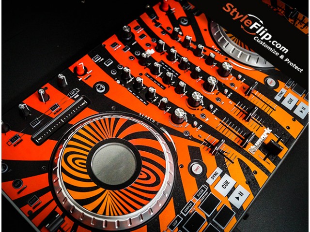 Numark NS-6 2 Orange Custom Tiger Stripes Styleflip Skin