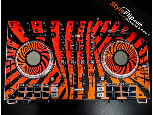 Numark NS-6 2 Custom Orange Tiger Stripes Vinyl Skin