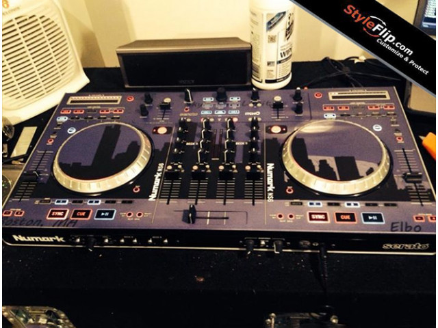Numark NS6 Styleflip Custom Skin Purple Sky City Skyline