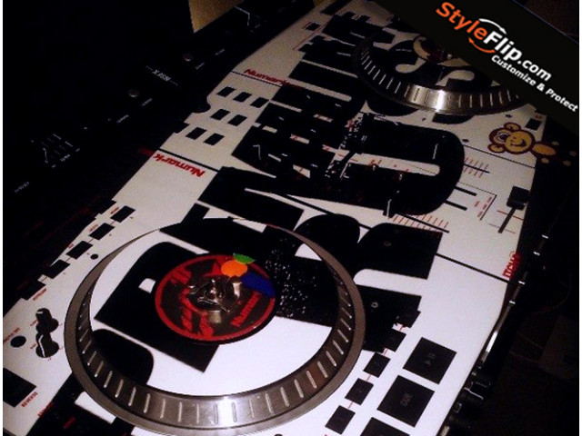 Numark NS7 Custom Styleflip Skin White Black Decal Flo