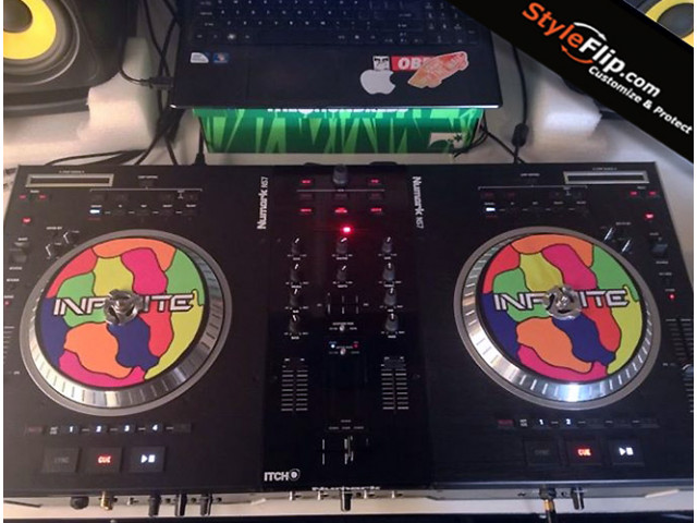 Numark NS7 Custom Black Colorful Styleflip Skin Infinite