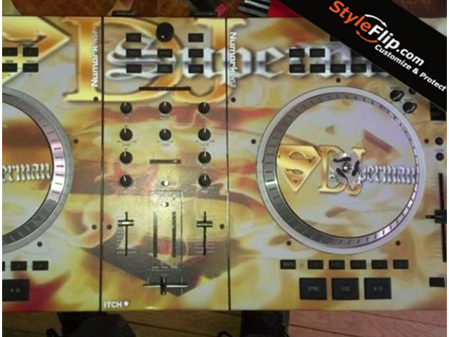Numark NS7 Custom Styleflip Skin Decal Superman Gold
