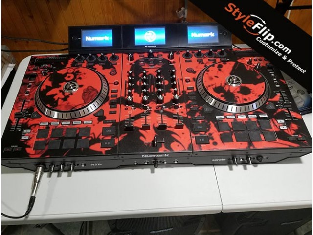 Numark NS-7 3 Red Skull Custom Styleflip Skin