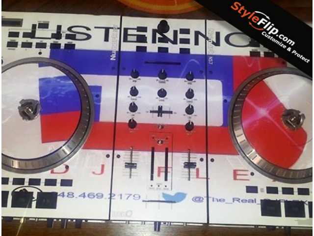 Numark NS7 Styleflip Custom Decal Red White & Blue