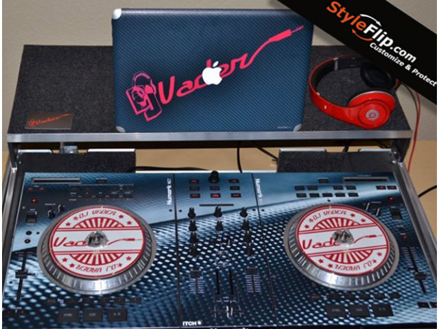 Numark NS7 Styleflip Custom Skin Decal Vader Muted Blue
