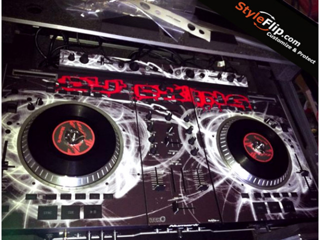 Numark NS7 Styleflip Custom Skin Design B&W