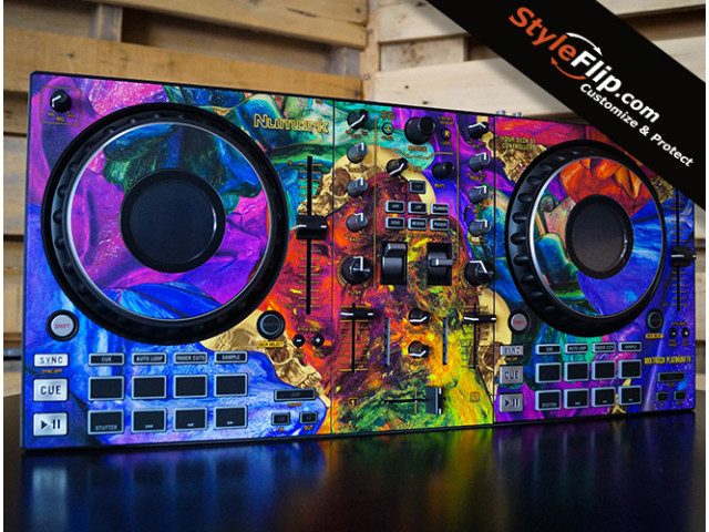 Numark Platinum FX Custom Skins Skeleton Abstract 2