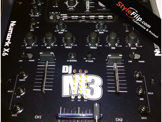 Numark X6 Custom Styleflip Simple Black Skin Decal DJ M3