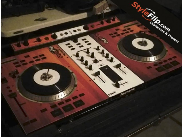 Numark NS7 Custom StyleFlip Skin Decal Wood Grain Design