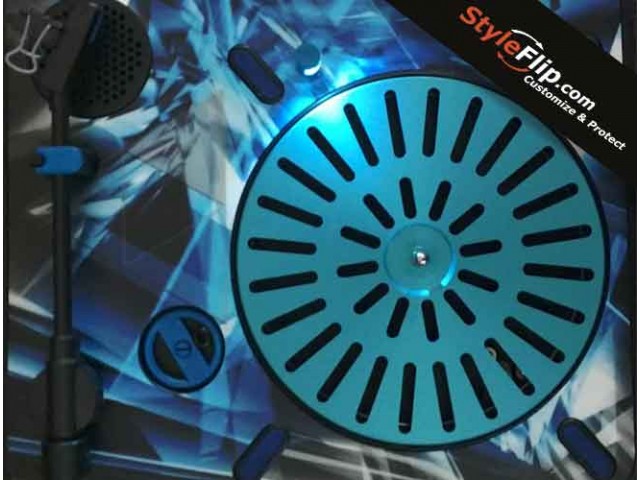 Numark PT 01 Scratch Decal Skin StyleFlip Aqua Swirl