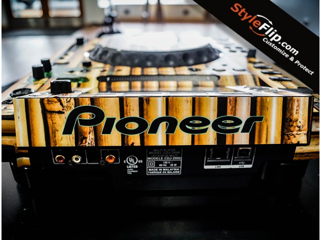 Pioneer CDJ-2000 Custom Bamboo Skin Decal  -  Back