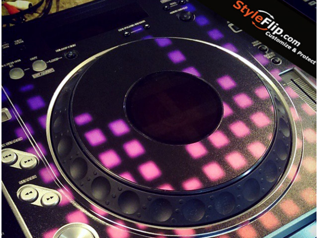 Pioneer CDJ-800 Custom Styleflip Skin Decal Squares Pink
