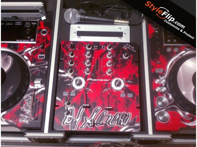 Pioneer CDJ 900 & DJM 250 Custom Skin Red & Black Yin Yang