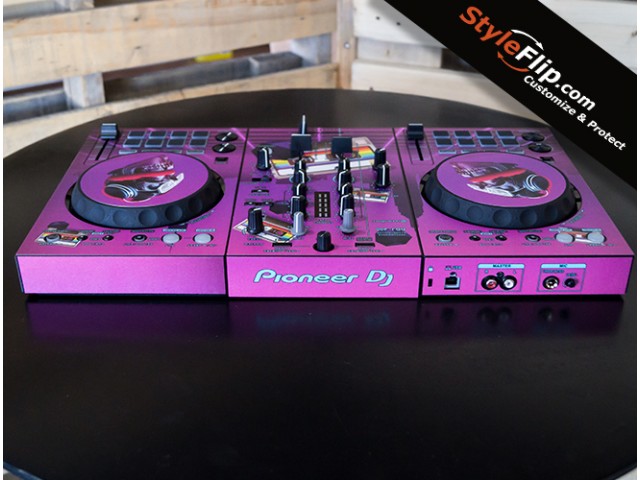 Pioneer DDJ-400 Custom Skins Vapor Wave Back