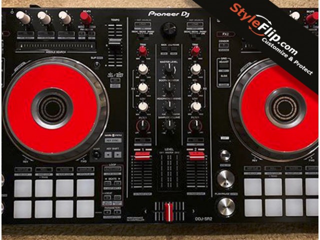 Pioneer DDJ-SR2 Custom Skin Decal Red Black Design