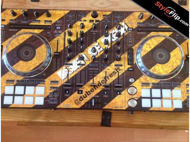 Pioneer DDJ SX 2 Custom Skin DJ Duben Yellow Black Stripes